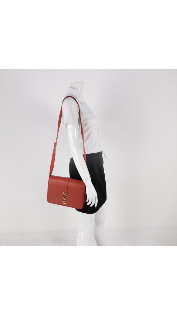 YSL Bag Saint Laurent universite flap bag in red medium size