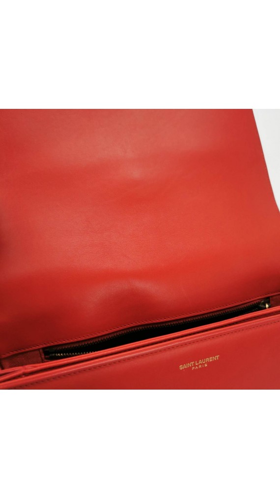 YSL Bag Saint Laurent universite flap bag in red medium size