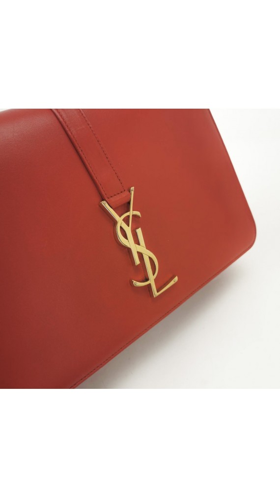 YSL Bag Saint Laurent universite flap bag in red medium size