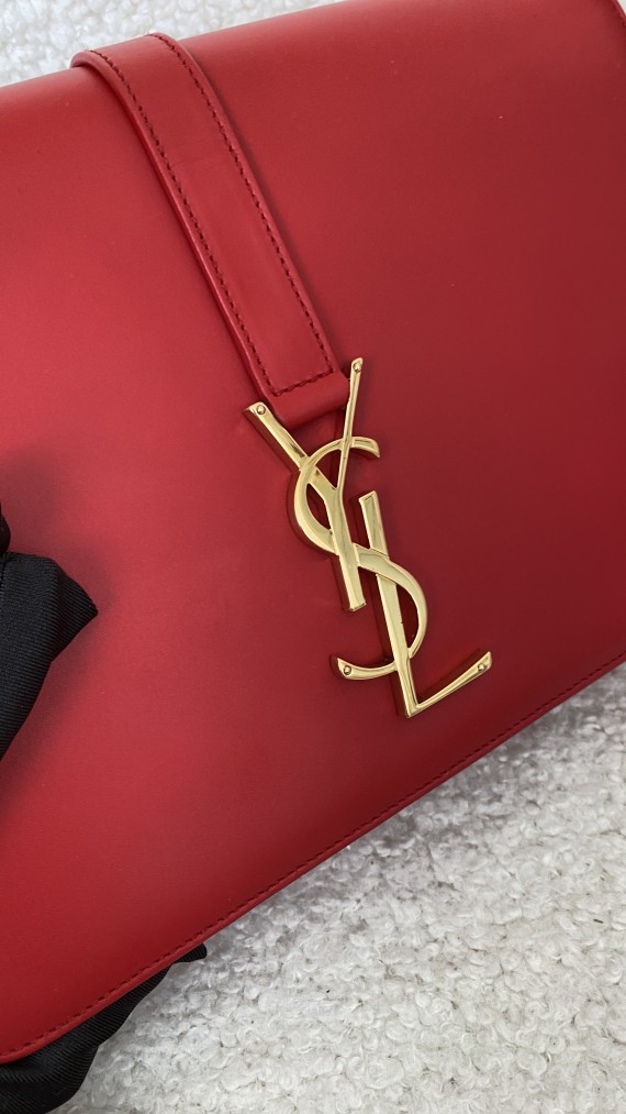 YSL Bag Saint Laurent universite flap bag in red medium size