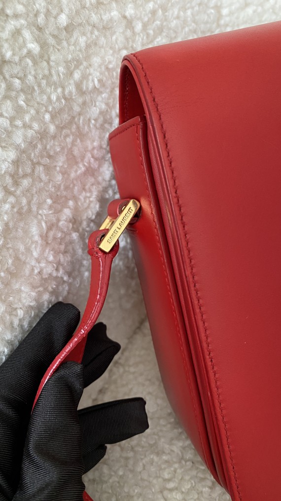 YSL Bag Saint Laurent universite flap bag in red medium size