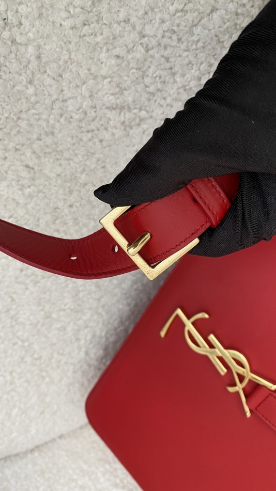 YSL Bag Saint Laurent universite flap bag in red medium size