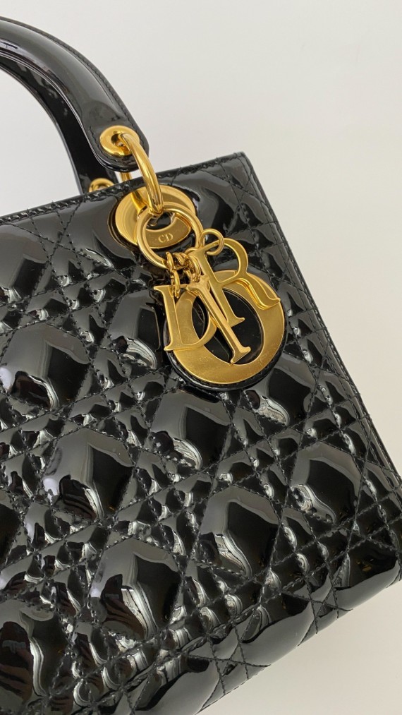 Lady Dior Medium i Patent