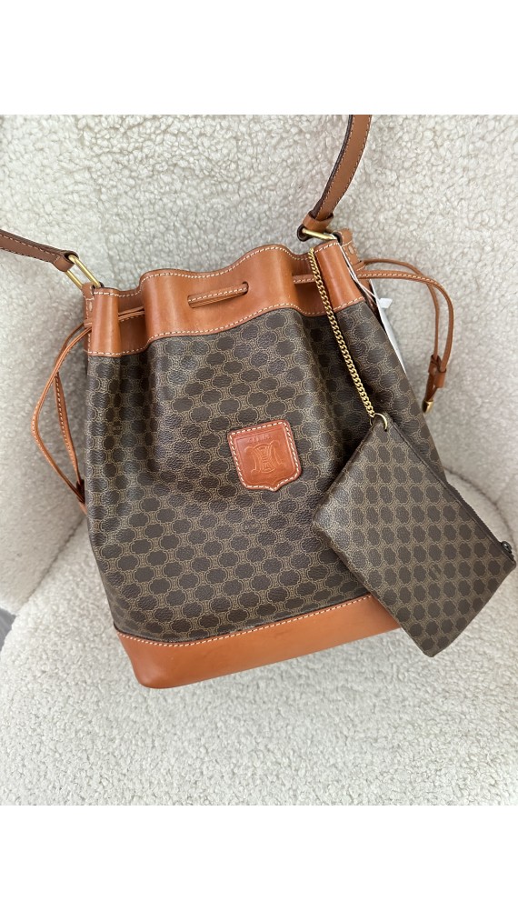 Vintage Celine Bucket Bag m. Clutch