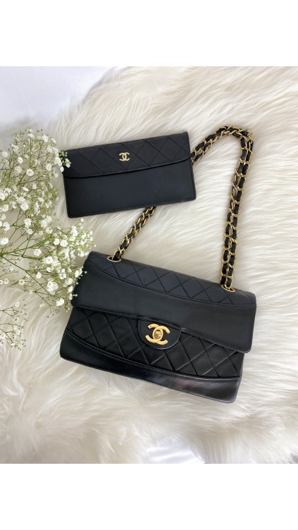 Chanel Single Flap Bag m lommebok