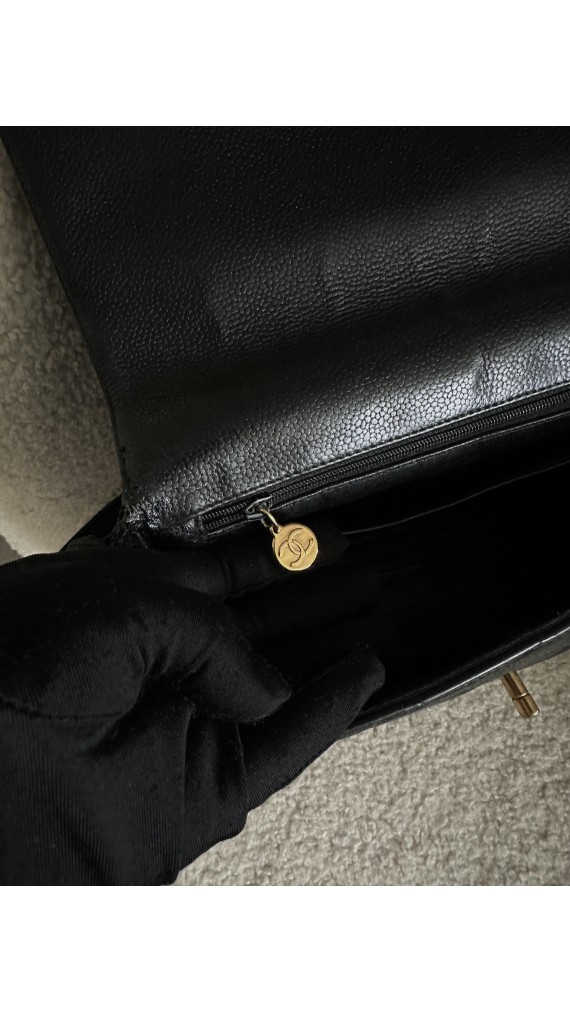 Chanel Caviar Single Flap Shoulder Bag