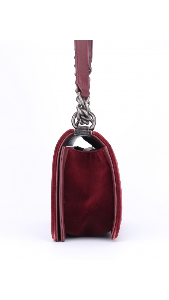 Chanel Boy Old Meidum Velvet Bag