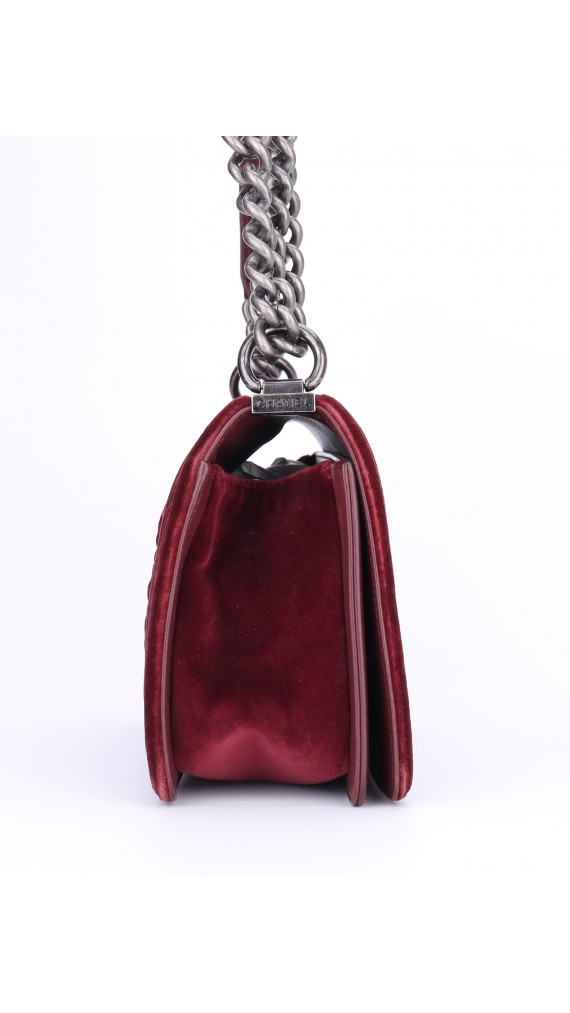 Chanel Boy Old Meidum Velvet Bag