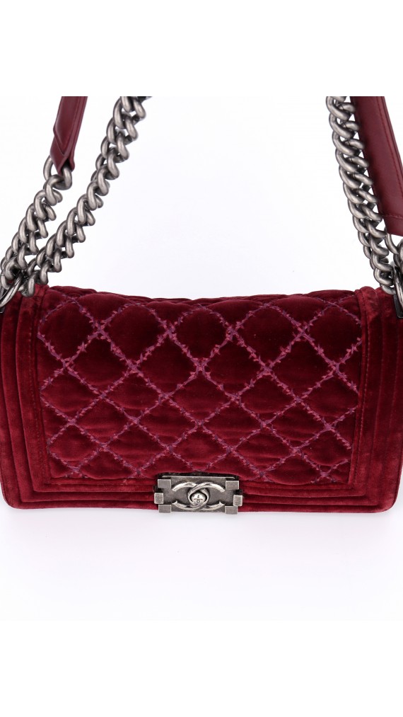 Chanel Boy Old Meidum Velvet Bag