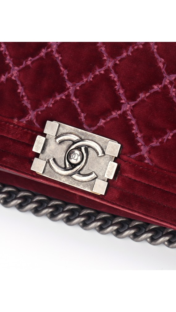 Chanel Boy Old Meidum Velvet Bag