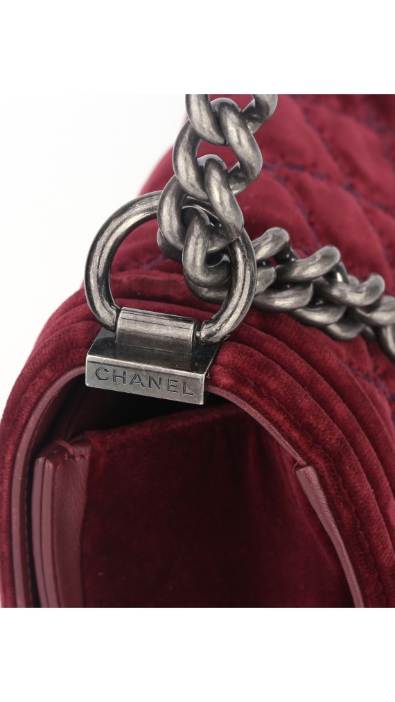 Chanel Boy Old Meidum Velvet Bag