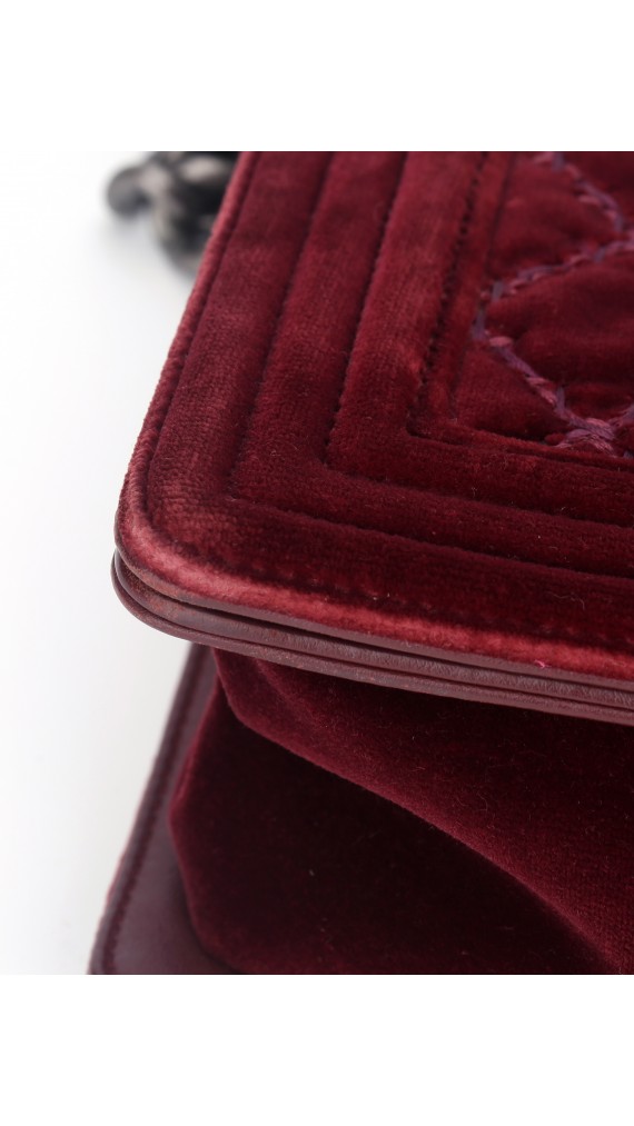 Chanel Boy Old Meidum Velvet Bag