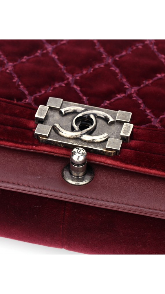 Chanel Boy Old Meidum Velvet Bag