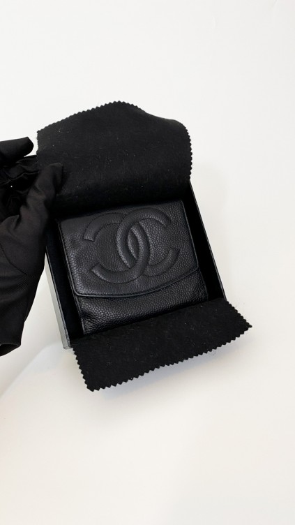 Chanel lommebok(kort) i caviar