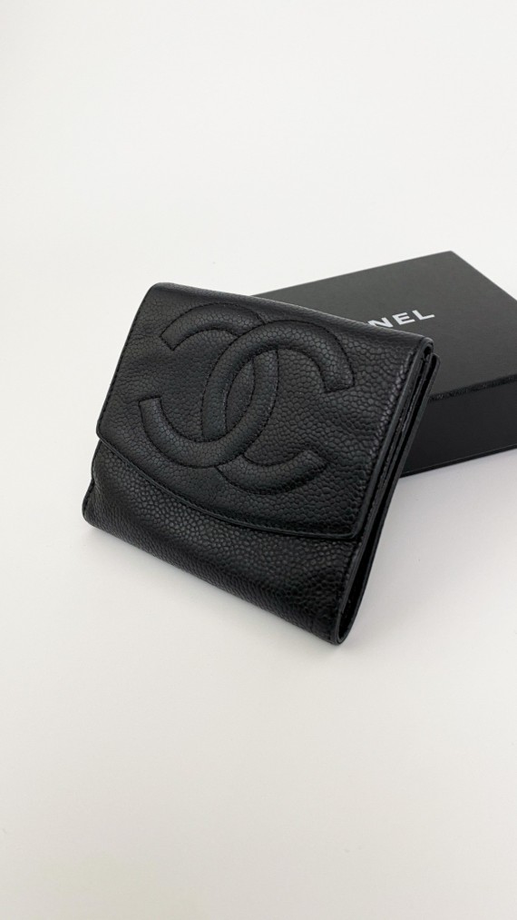 Chanel lommebok(kort) i caviar