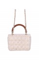 Chanel Wood Handle Tweed Bag