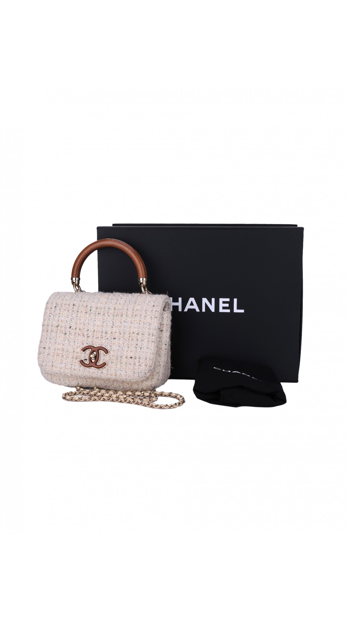 Chanel wood handle bag best sale