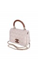 Chanel Wood Handle Tweed Bag