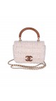 Chanel Wood Handle Tweed Bag
