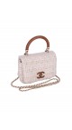 Chanel Wood Handle Tweed Bag
