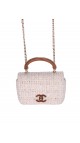 Chanel Wood Handle Tweed Bag