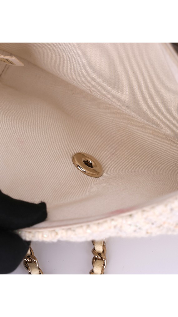 Chanel Wood Handle Tweed Bag