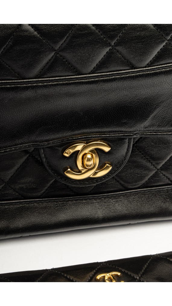 Chanel Single Flap Bag m. Clutch