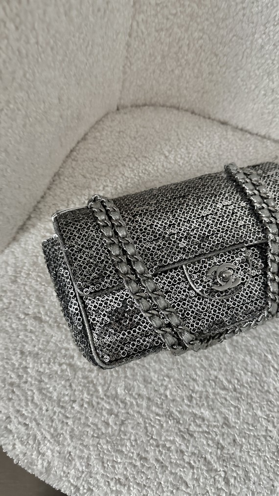 Chanel Singel Flap Bag Sparkle Size Medium