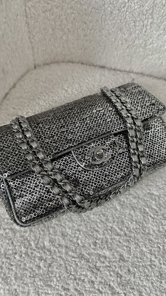 Chanel Singel Flap Bag Sparkle Size Medium