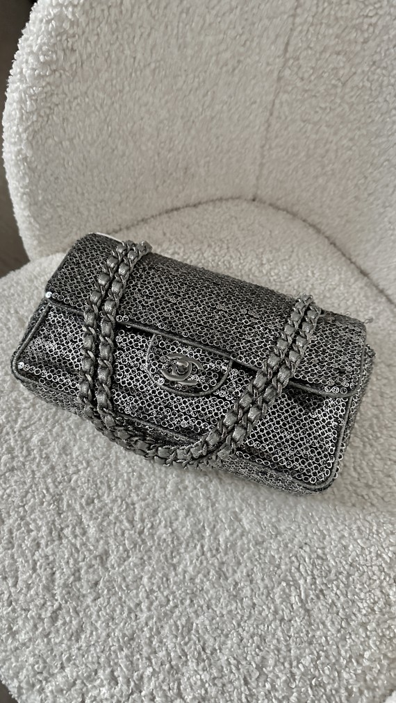 Chanel Singel Flap Bag Sparkle Size Medium