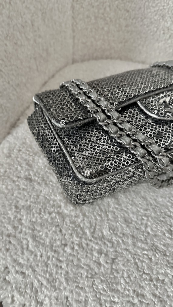 Chanel Singel Flap Bag Sparkle Size Medium