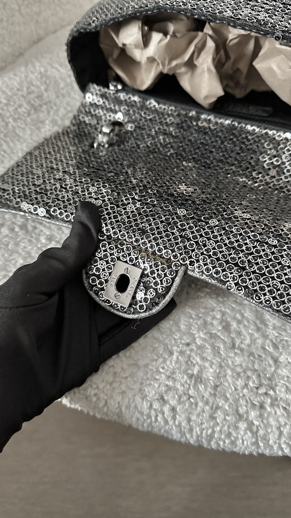 Chanel Singel Flap Bag Sparkle Size Medium