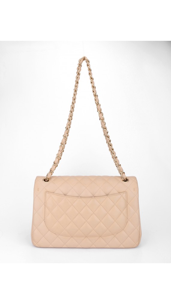 Chanel Classic Double Flap Beige Size Jumbo