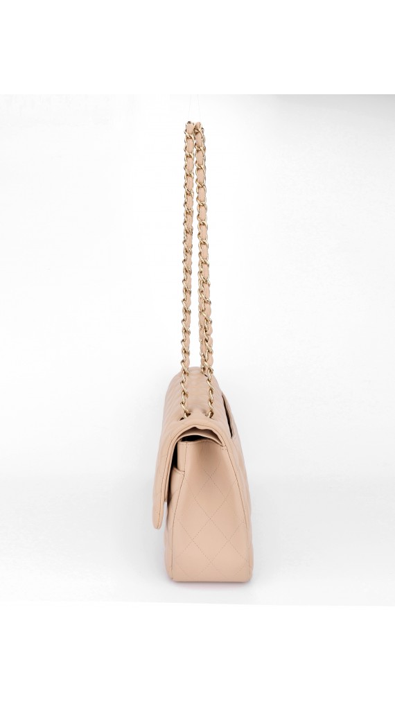 Chanel Classic Double Flap Beige Size Jumbo