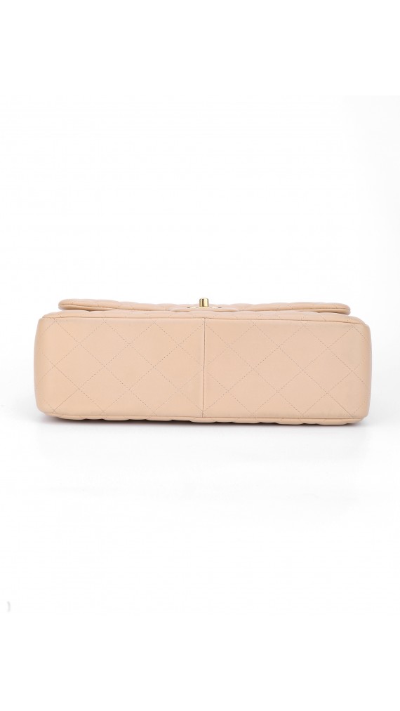 Chanel Classic Double Flap Beige Size Jumbo