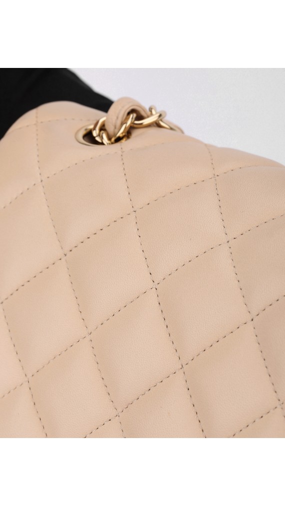 Chanel Classic Double Flap Beige Size Jumbo