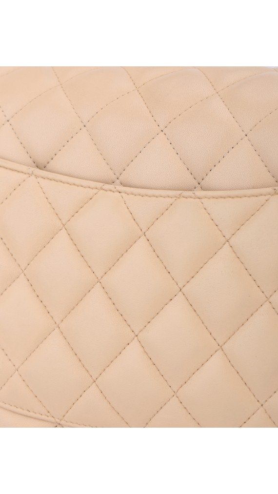 Chanel Classic Double Flap Beige Size Jumbo