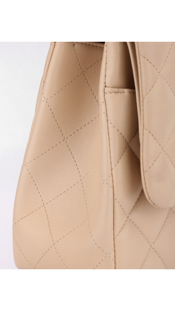 Chanel Classic Double Flap Beige Size Jumbo