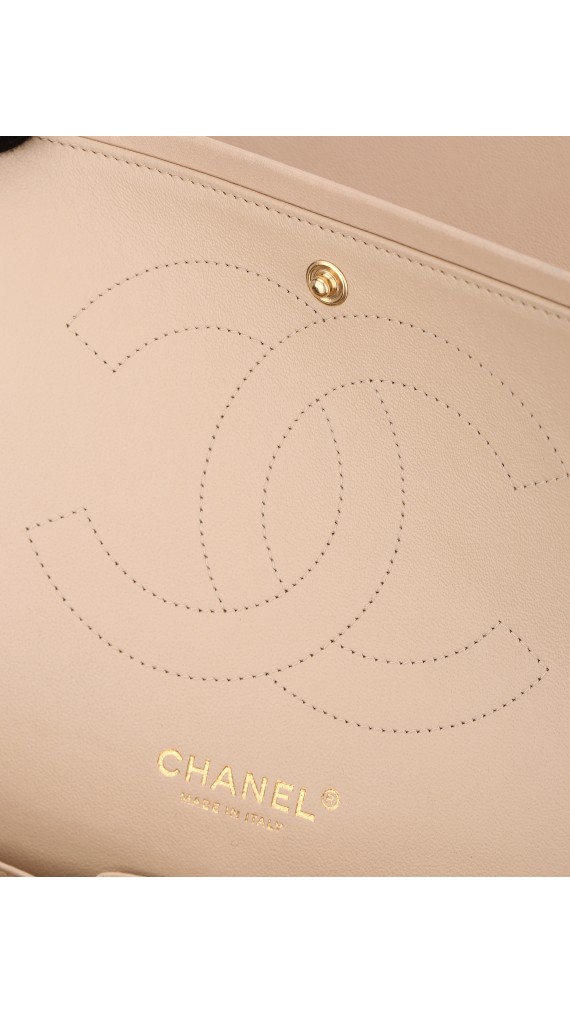Chanel Classic Double Flap Beige Size Jumbo