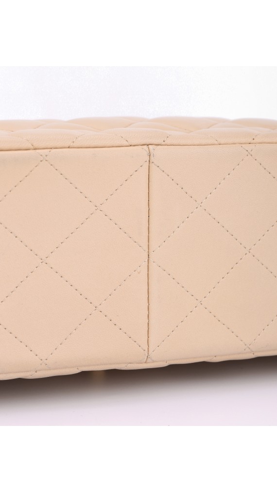 Chanel Classic Double Flap Beige Size Jumbo