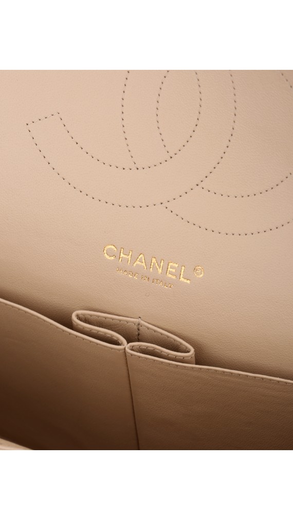 Chanel Classic Double Flap Beige Size Jumbo