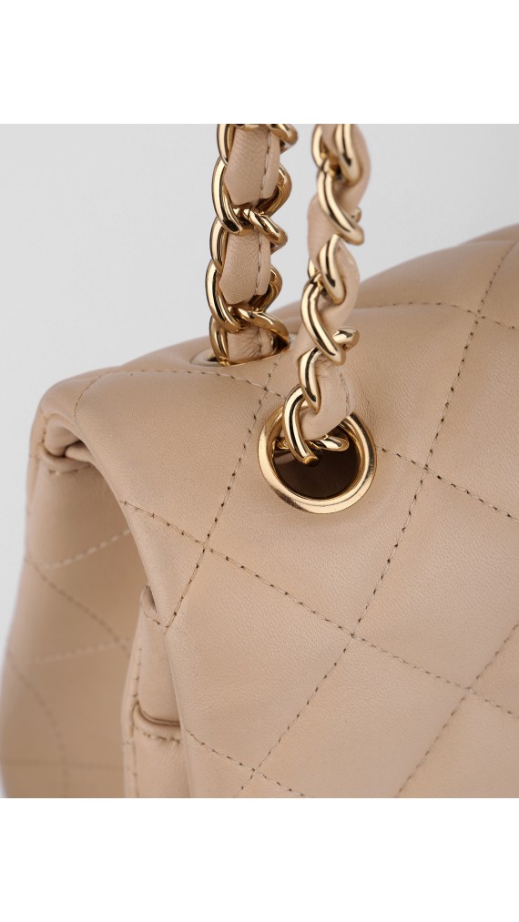 Chanel Classic Double Flap Beige Size Jumbo