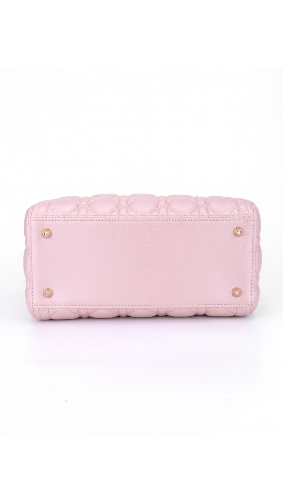 Lady Dior Medium Metallic Pink Shoulder Bag