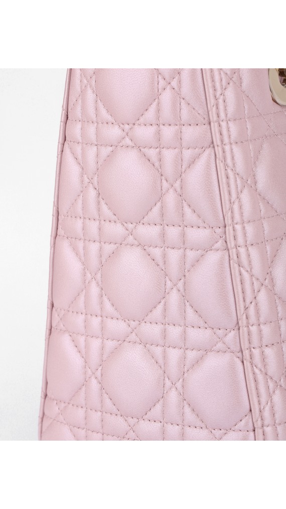 Lady Dior Medium Metallic Pink Shoulder Bag