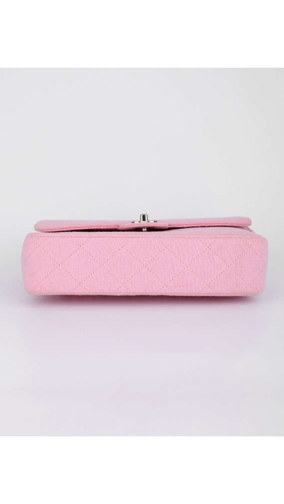 Chanel Stoff Classic Single Flap Shoulder Bag Medium