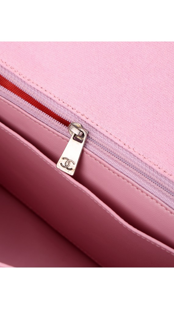 Chanel Stoff Classic Single Flap Shoulder Bag Medium
