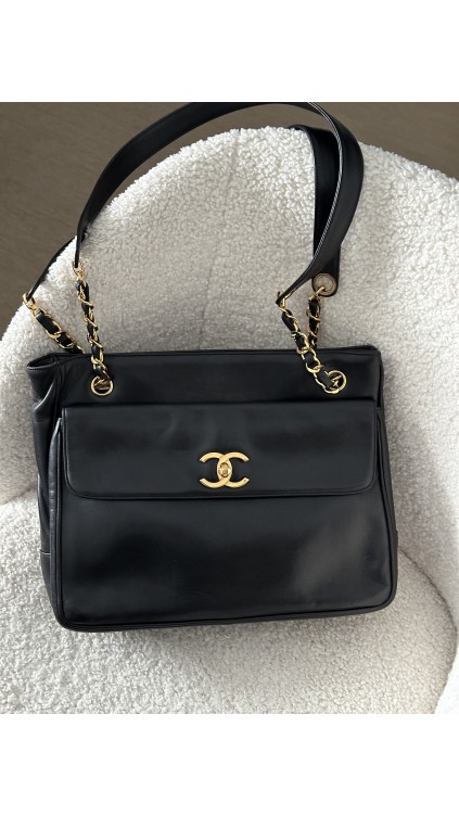 Vintage Chanel Tote Bag Lammeskinn