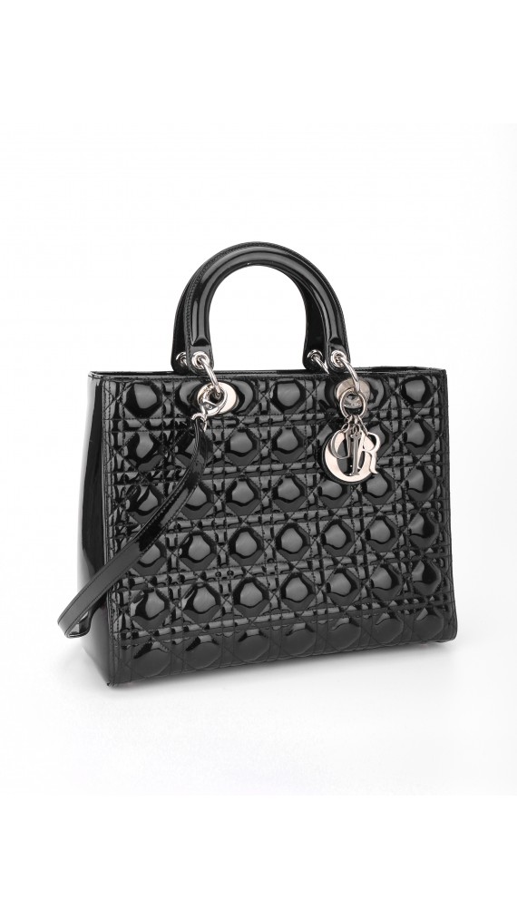 Lady Dior Patent Shoulder Bag Size Large
