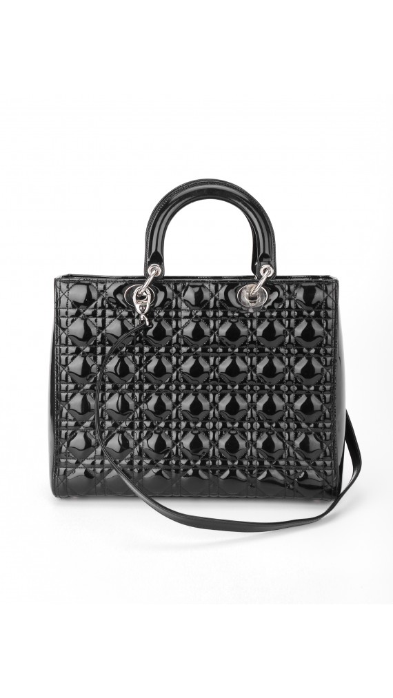 Lady Dior Patent Shoulder Bag Size Large