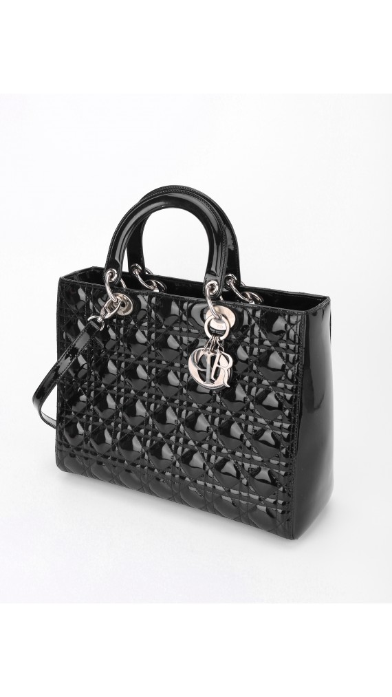 Lady Dior Patent Shoulder Bag Size Large